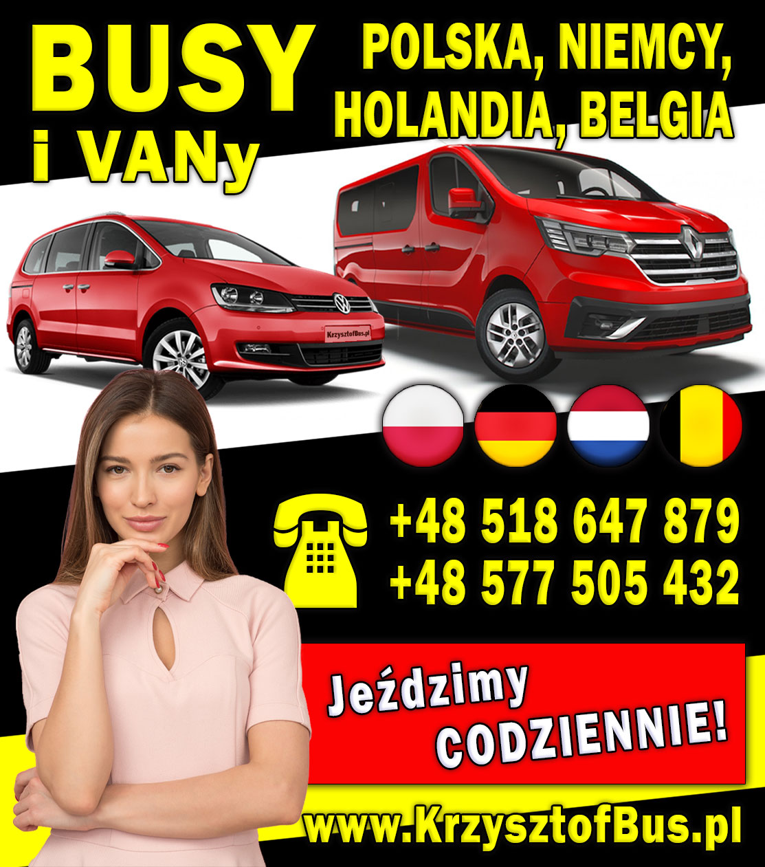 Kołczygłowy codziennie busy do Niemiec, busy do Holandii - BUSY Kołczygłowy Niemcy, Holandia
